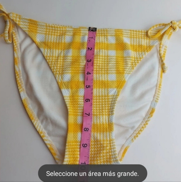 Xhilaration Juniors Textured String Bikini Bottom Yellow Size XL 12-14‎ - Picture 6 of 10